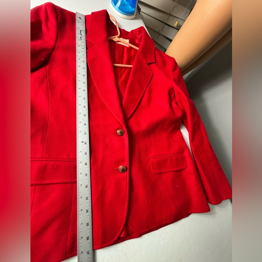 Pendleton Red Blazer Jacket 100% Virgin Wool Sz 1… - image 7